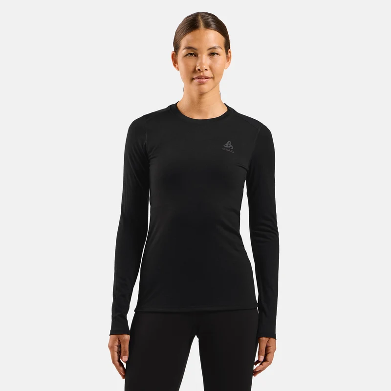 Merino 160Crew Longsleeve Damen-Schwarz