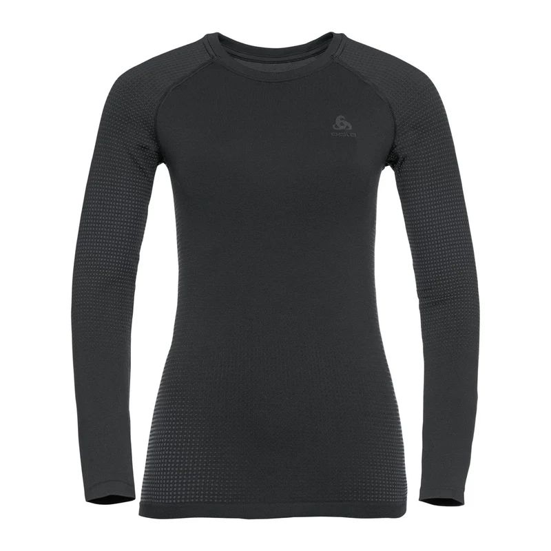 Performance Warm Eco BI Top Crew Neck Longsleeve Damen-Schwarz,Anthrazit