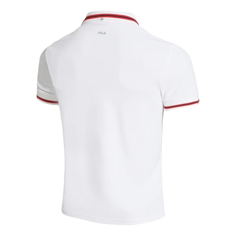 Core Button Piro Polo Herren-Weiß,Rot