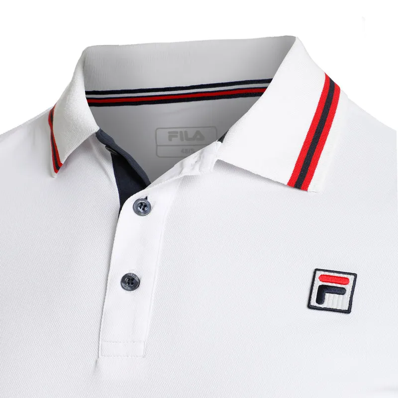 Core Button Piro Polo Herren-Weiß,Rot