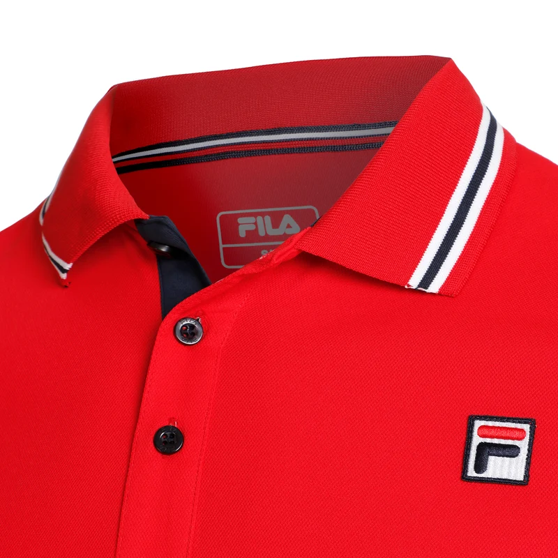 Piro Polo Herren-Rot,Weiß