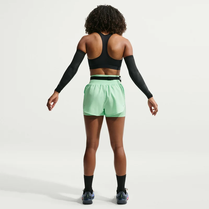 Flow 2in1 Laufshorts Damen - mint, silber