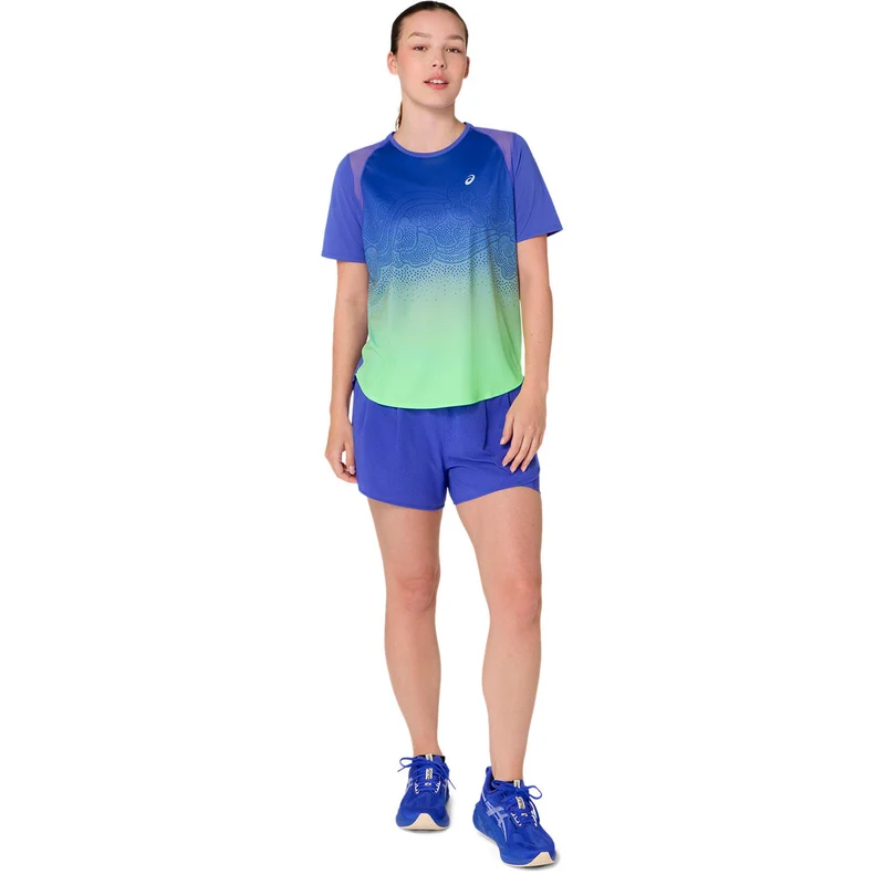 Road Ibuki Laufshirt Damen - blau, grün