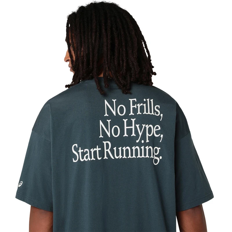 Runner Message Graphic Relaxed Laufshirt Herren - blaugrau