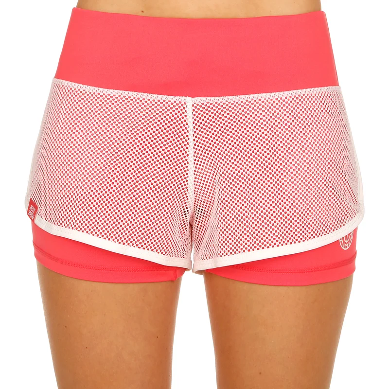 Efia Tech (2in1) Shorts Damen-Koralle,Weiß