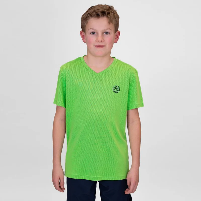 Crew Inside Out V-Neck T-Shirt Jungen-Neongrün,Dunkelblau