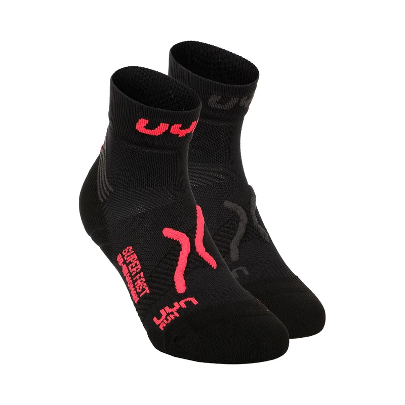 Super Fast Laufsocken 2er Pack Damen-Schwarz,Koralle