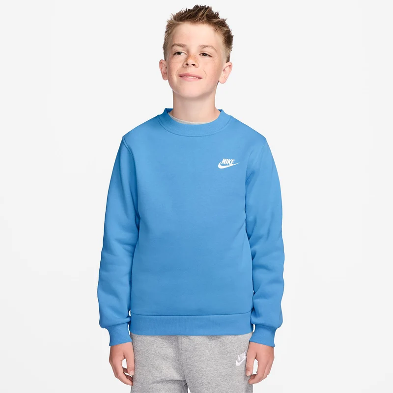 Club Fleece Sweatshirt Kinder - hellblau, weiß