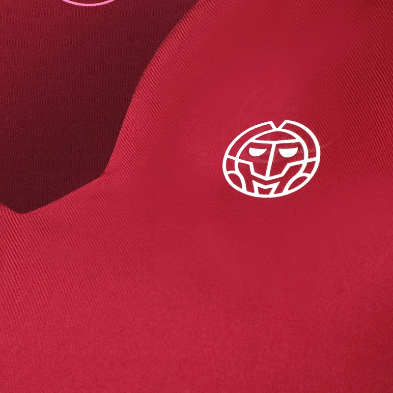 Bubble V-Neck T-Shirt Damen-Rot