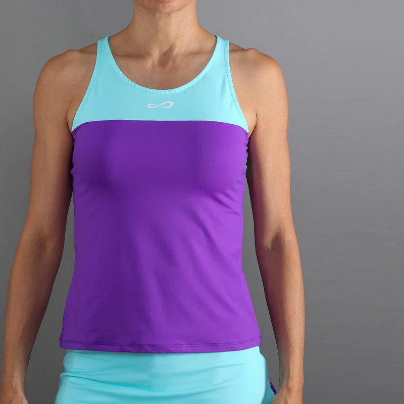 Bloom Tank-Top Damen-lila, türkis