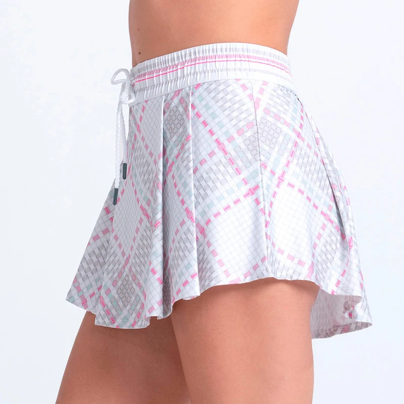 High Waist Weave It To Me Rock Damen - weiß, rosa