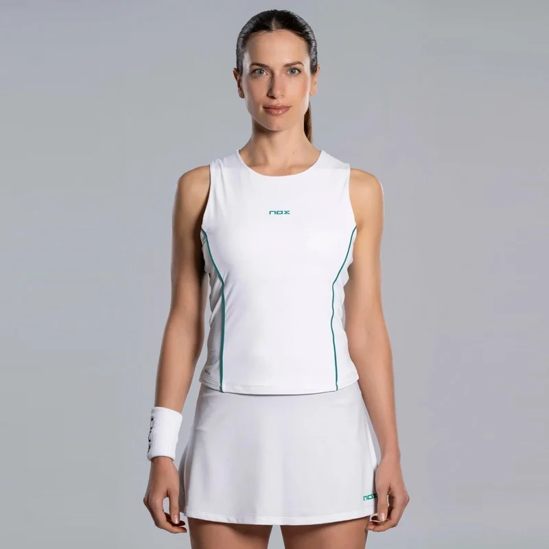 Pro Tank-Top Damen - weiß, blaugrün