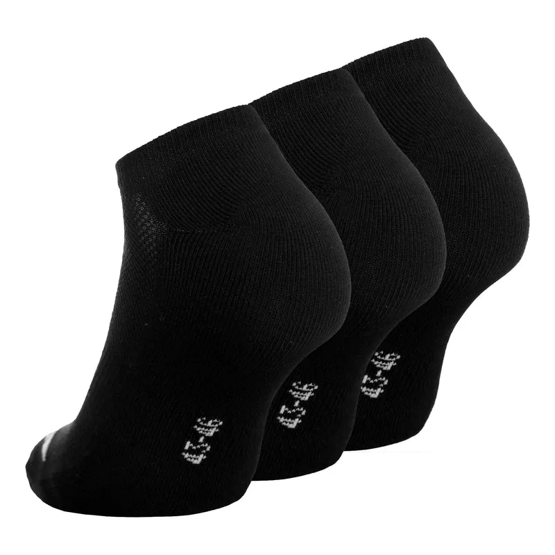 Invisible Tennissocken 3er Pack-Schwarz