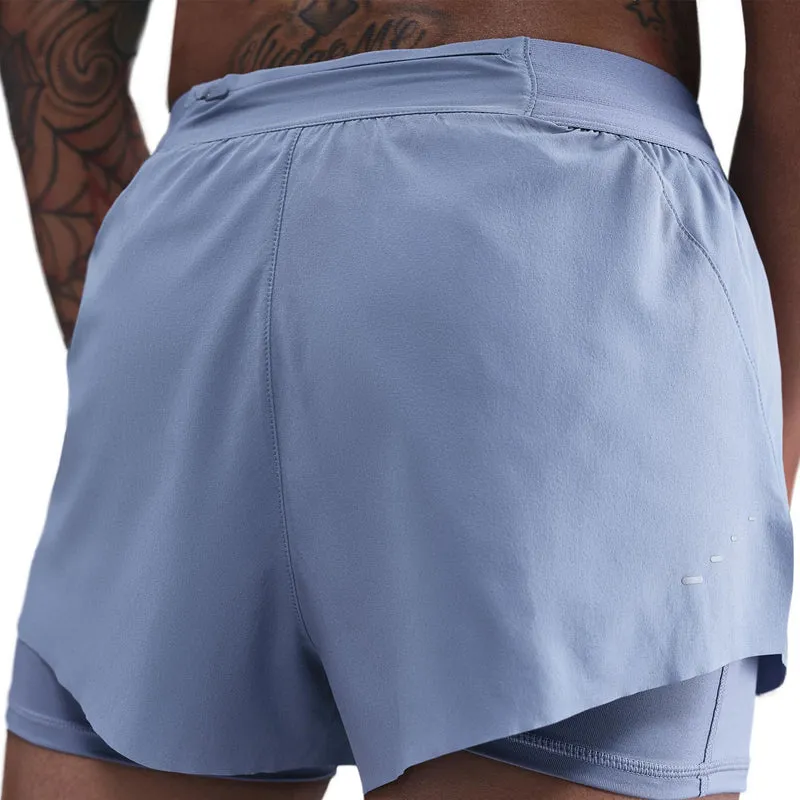 Swift 2in1 Laufshorts Damen - blaugrau, silber