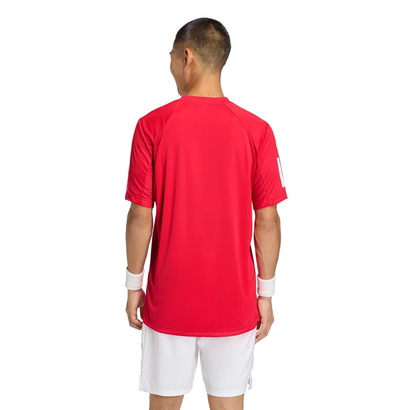 Club 3Stripes T-Shirt Herren - rot, weiß
