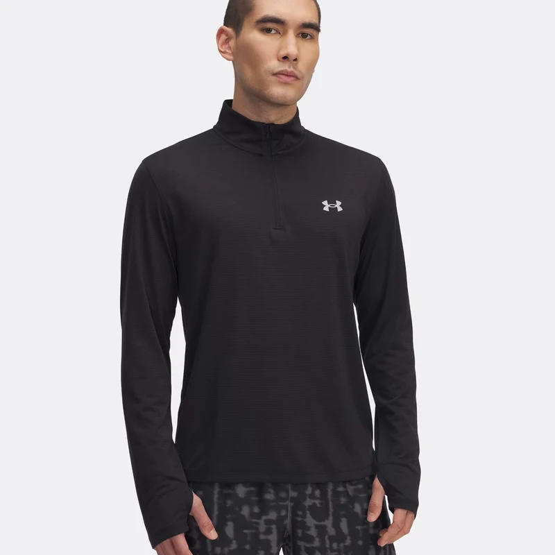 Launch Quarter-Zip Longsleeve Herren-Schwarz