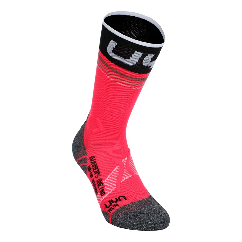 Runner'S One Mid Laufsocken Damen-Pink,Schwarz