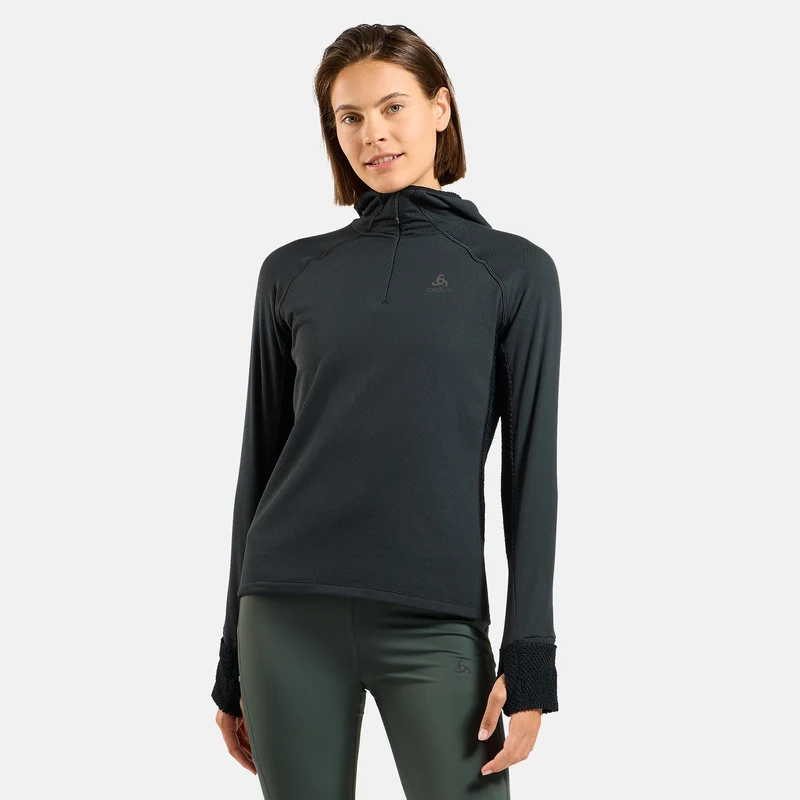 X-Alp Midlayer Laufshirt Damen - schwarz
