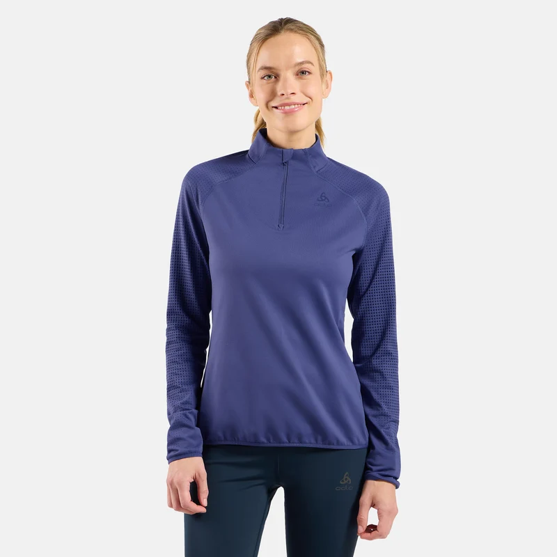 Zeroweight Warm Mid Layer 1/2 Zip Laufshirt Damen - blau