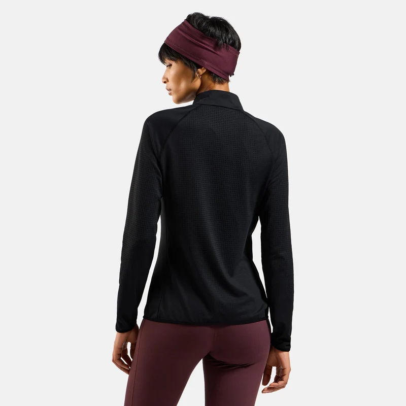 Zeroweight Warm Mid Layer 1/2 Zip Laufshirt Damen - schwarz
