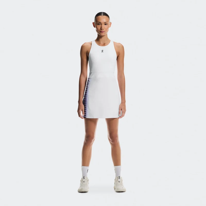 Court Split Edge Kleid Damen - weiß, schwarz