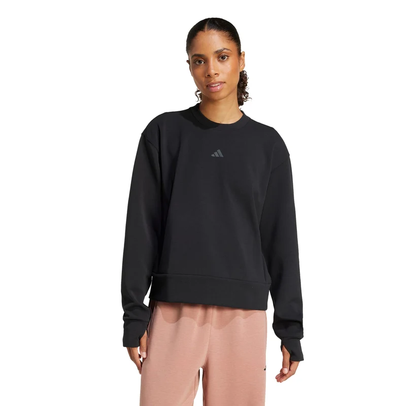 D4T Knit Crew Sweatshirt Damen-schwarz