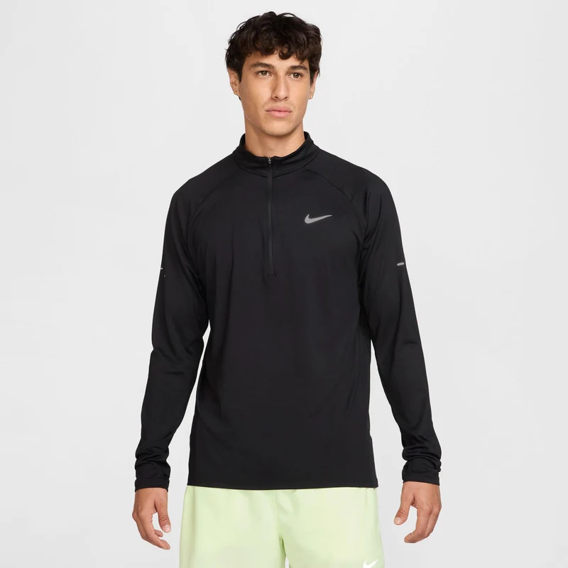Stride Half-Zip Laufshirt Herren - schwarz, silber