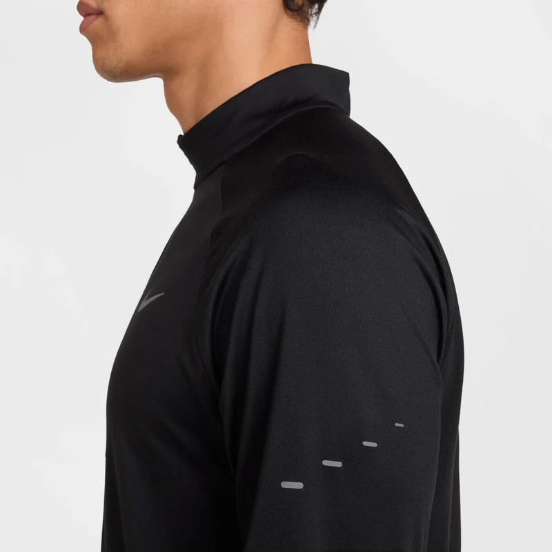 Stride Half-Zip Laufshirt Herren - schwarz, silber
