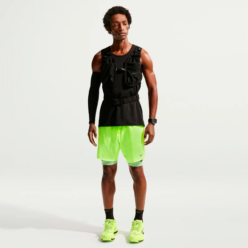 Stride 7in Laufshorts Herren - neongelb, silber