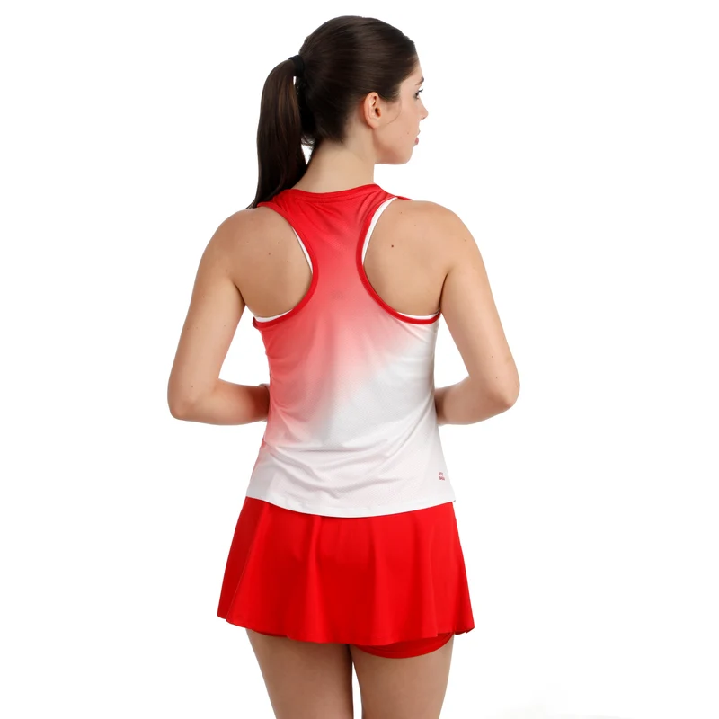 Crew Racerback Tank-Top Damen-rot, weiß