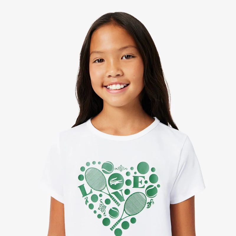 T-Shirt Kinder - weiß, dunkelgrün