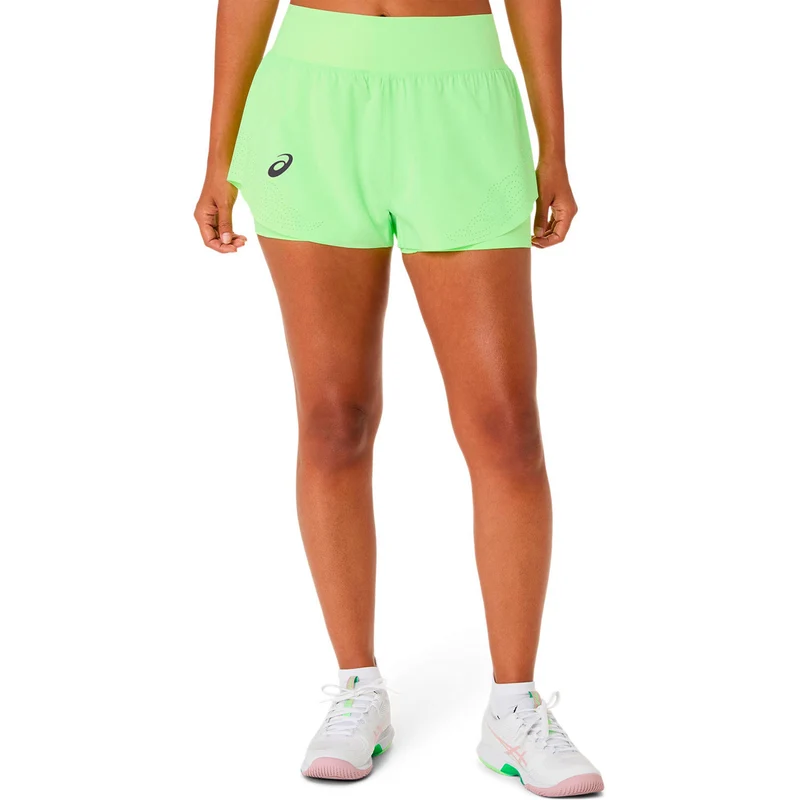 Match Laser Cut Shorts Damen-limette