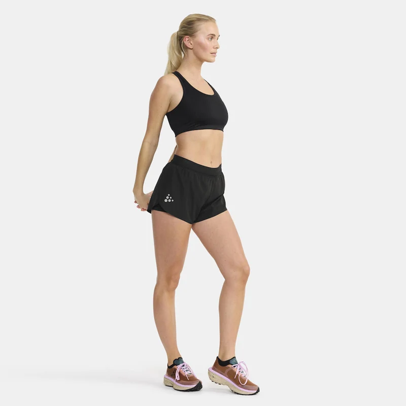 Pro Hypervent Split 2 Laufshorts Damen-Schwarz