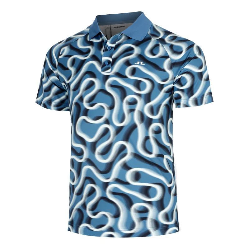 Paul Print Polo Herren-blau