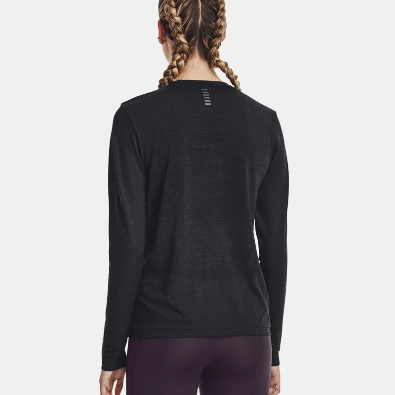 Seamless Stride Lauftop Damen-Schwarz