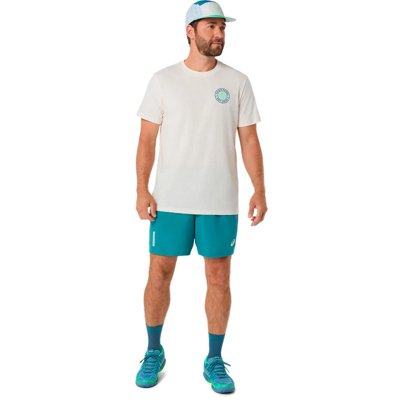 Court Graphic T-Shirt Herren - creme, grün