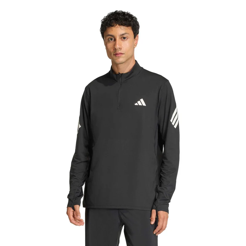 adi365 Zip Laufshirt Herren-schwarz