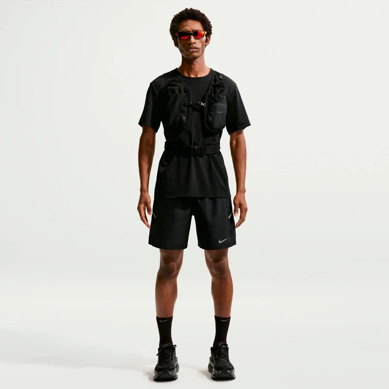 Miler 2in1 Laufshorts Herren - schwarz, silber