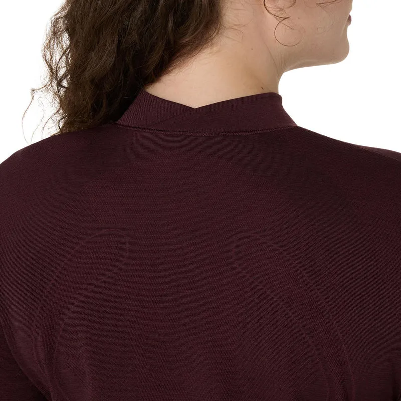 Road Winter Seamless Laufshirt Damen - dunkelrot