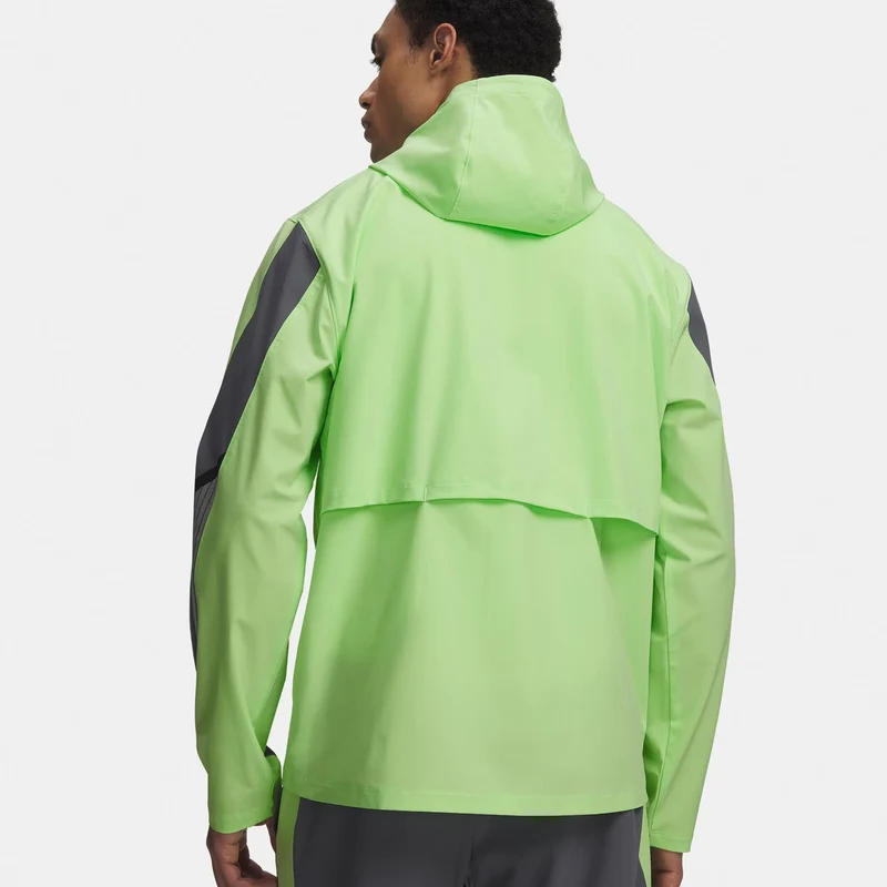 Velociti Storm Hooded Laufjacke Herren-neongrün, dunkelgrau