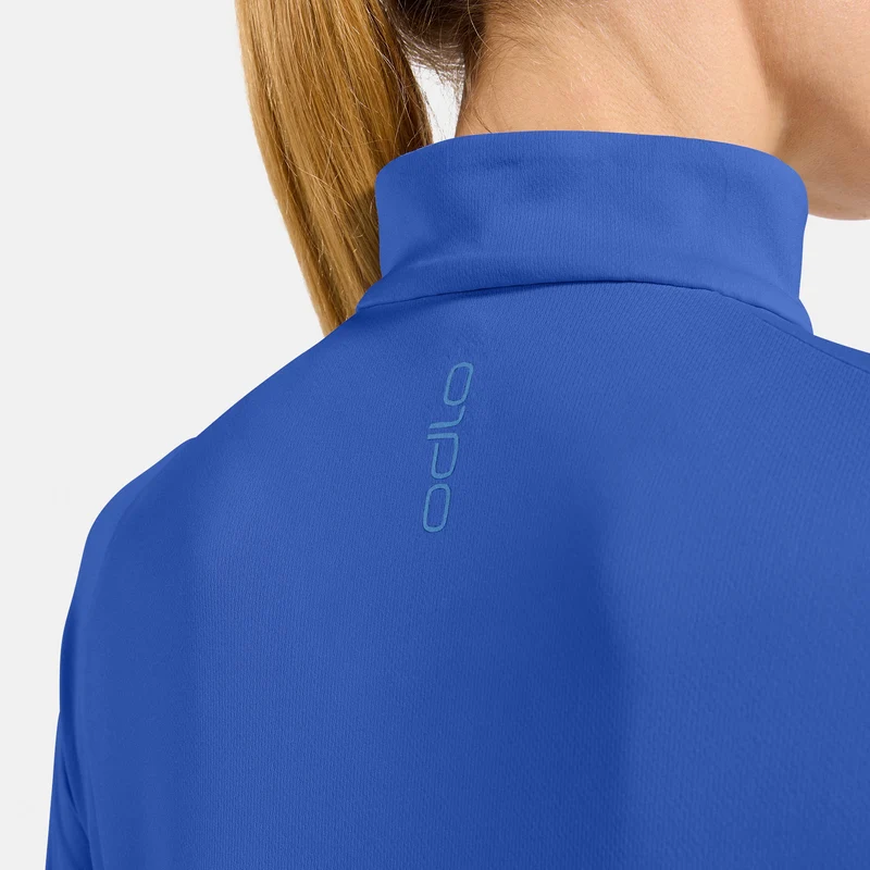 Essential 1/2 Zip Laufshirt Damen-blau