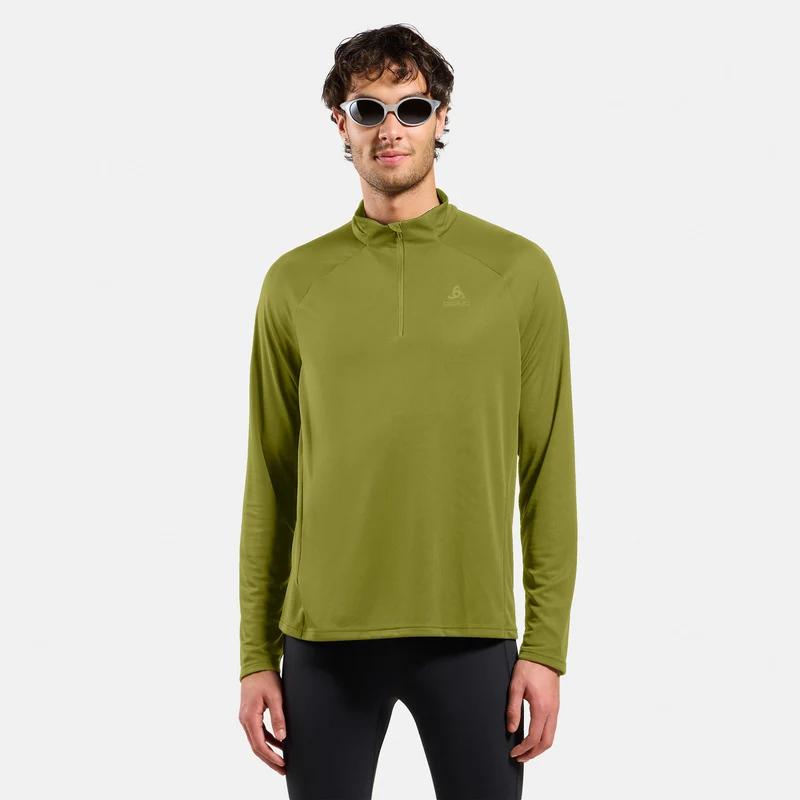 Essential 1/2 Zip Laufshirt Herren-grün