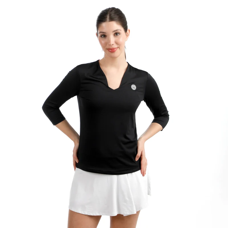Crew 2.0 V-Neck Longsleeve Damen-schwarz