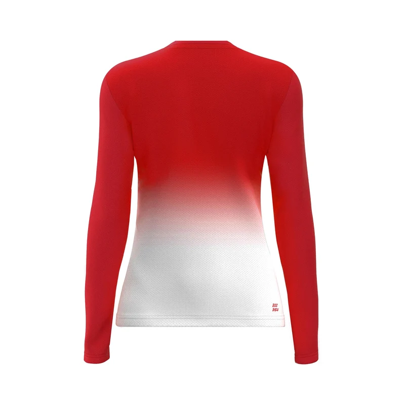 Crew Gradiant Longsleeve Mädchen-Rot,Weiß