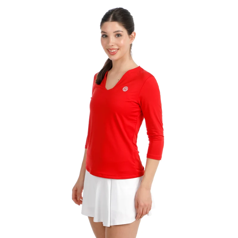Crew 2.0 V-Neck Longsleeve Damen-rot