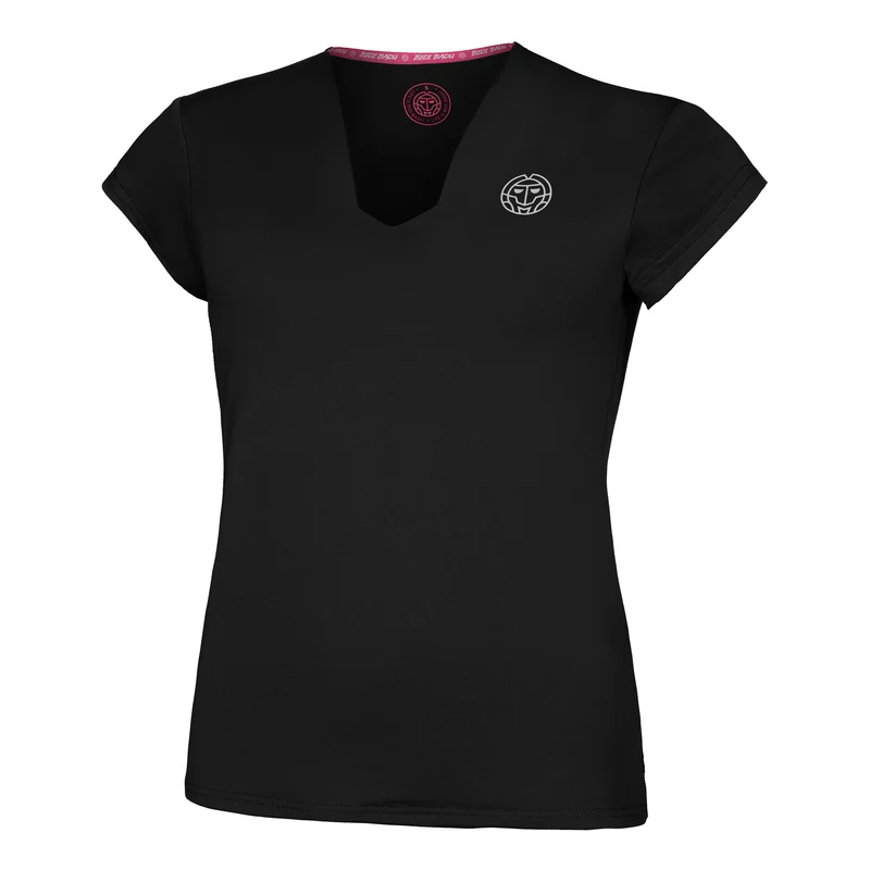 Crew V-Neck T-Shirt Damen-Schwarz