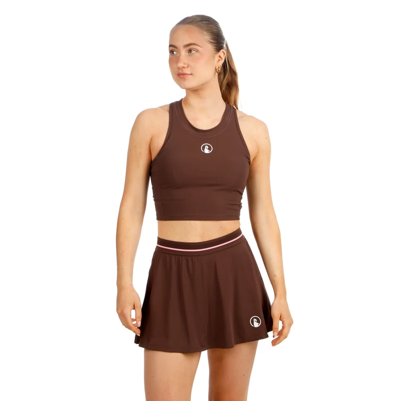Memories Rib Crop Tank-Top Damen - braun