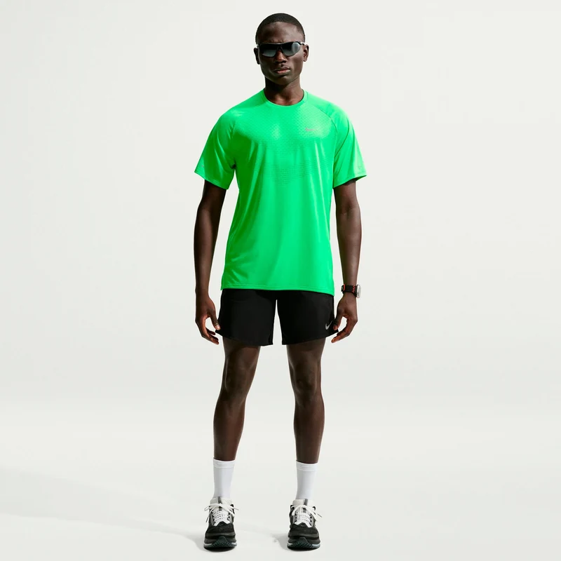 Stride Laufshirt Herren - grün, silber