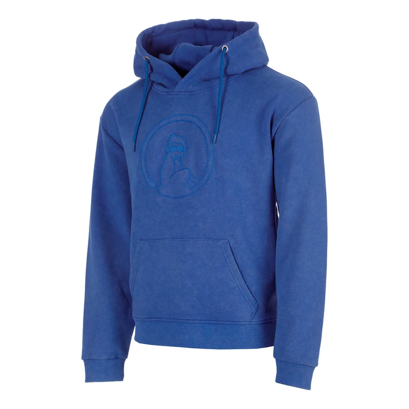 Crush Washed Out Loose Fit Hoody Herren-blau