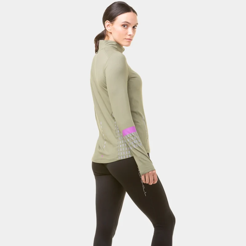 Tech Afterhours 1/2 Zip Laufshirt Damen-Oliv